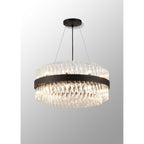 NL9500BL/CL9 Kaffer 18 Light Round Pendant Satin Black Clear