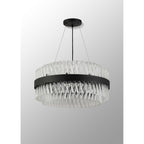 NL9500BL/CL9 Kaffer 18 Light Round Pendant Satin Black Clear