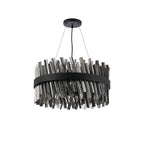 NL9500BL/SM9 Kaffer 18 Light Round Pendant Satin Black Smoke