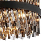 NL9500BL/SM9 Kaffer 18 Light Round Pendant Satin Black Smoke