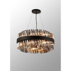 NL9500BL/SM9 Kaffer 18 Light Round Pendant Satin Black Smoke