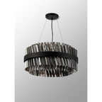 NL9500BL/SM9 Kaffer 18 Light Round Pendant Satin Black Smoke