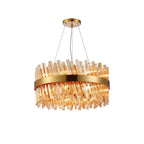 NL9500BR/AM9 Kaffer 18 Light Round Pendant Brass Amber