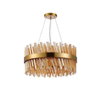 NL9500BR/AM9 Kaffer 18 Light Round Pendant Brass Amber