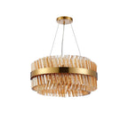 NL9500BR/AM9 Kaffer 18 Light Round Pendant Brass Amber
