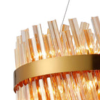 NL9500BR/AM9 Kaffer 18 Light Round Pendant Brass Amber