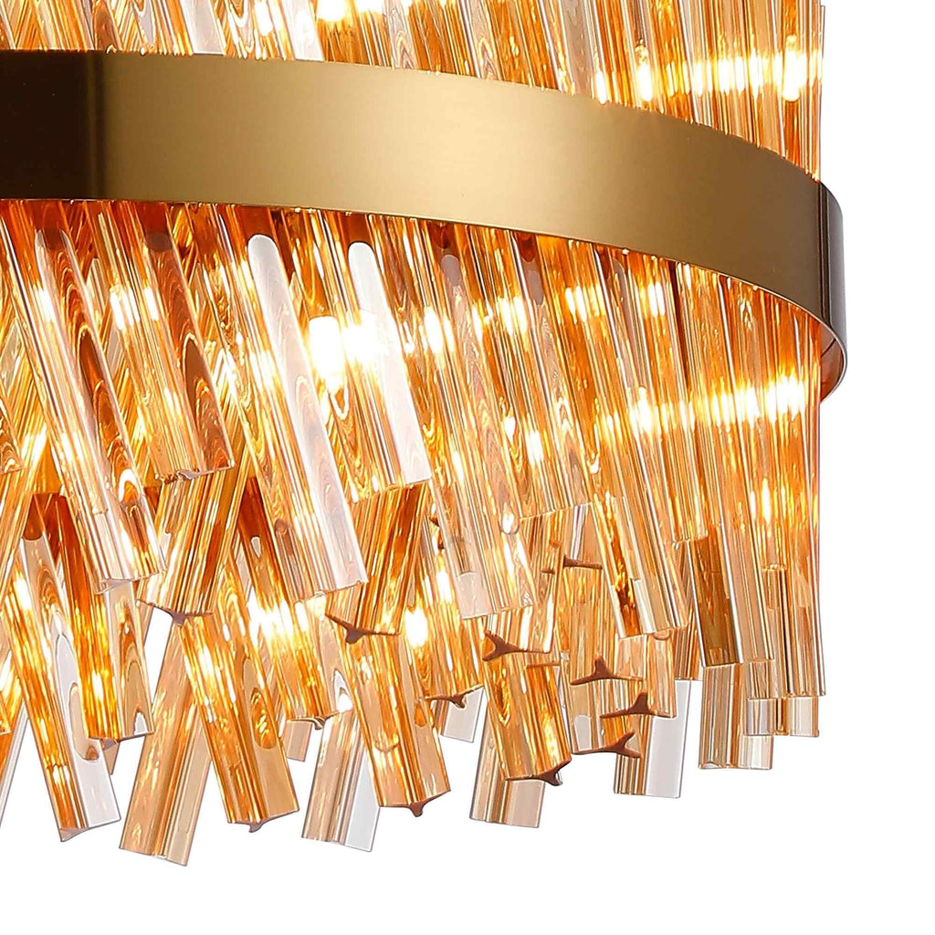 NL9500BR/AM9 Kaffer 18 Light Round Pendant Brass Amber