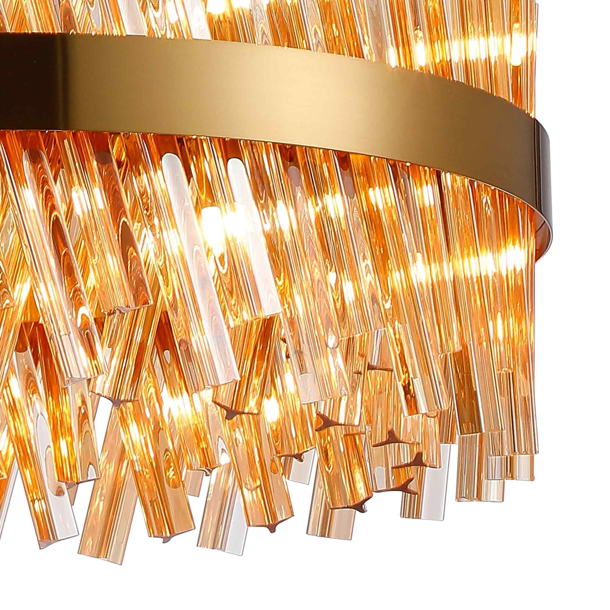 NL9500BR/AM9 Kaffer 18 Light Round Pendant Brass Amber