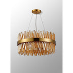 NL9500BR/AM9 Kaffer 18 Light Round Pendant Brass Amber