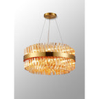 NL9500BR/AM9 Kaffer 18 Light Round Pendant Brass Amber