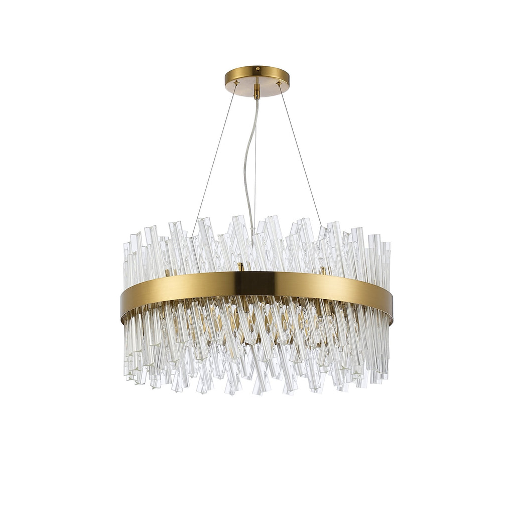 NL9500BR/CL9 Kaffer 18 Light Round Pendant Brass Clear