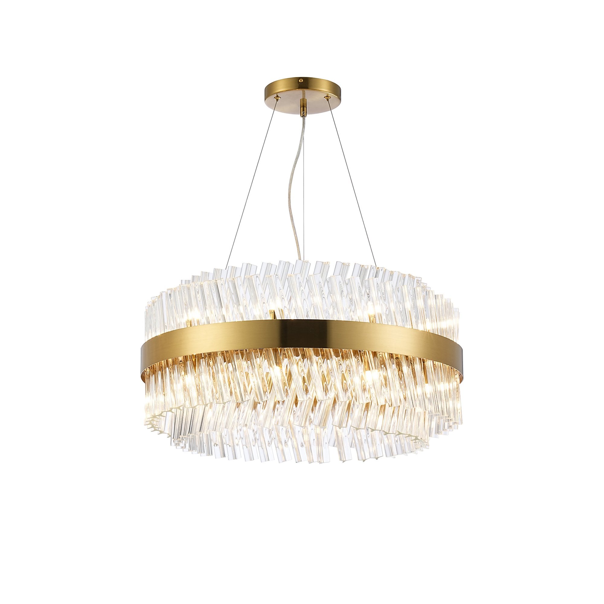 NL9500BR/CL9 Kaffer 18 Light Round Pendant Brass Clear