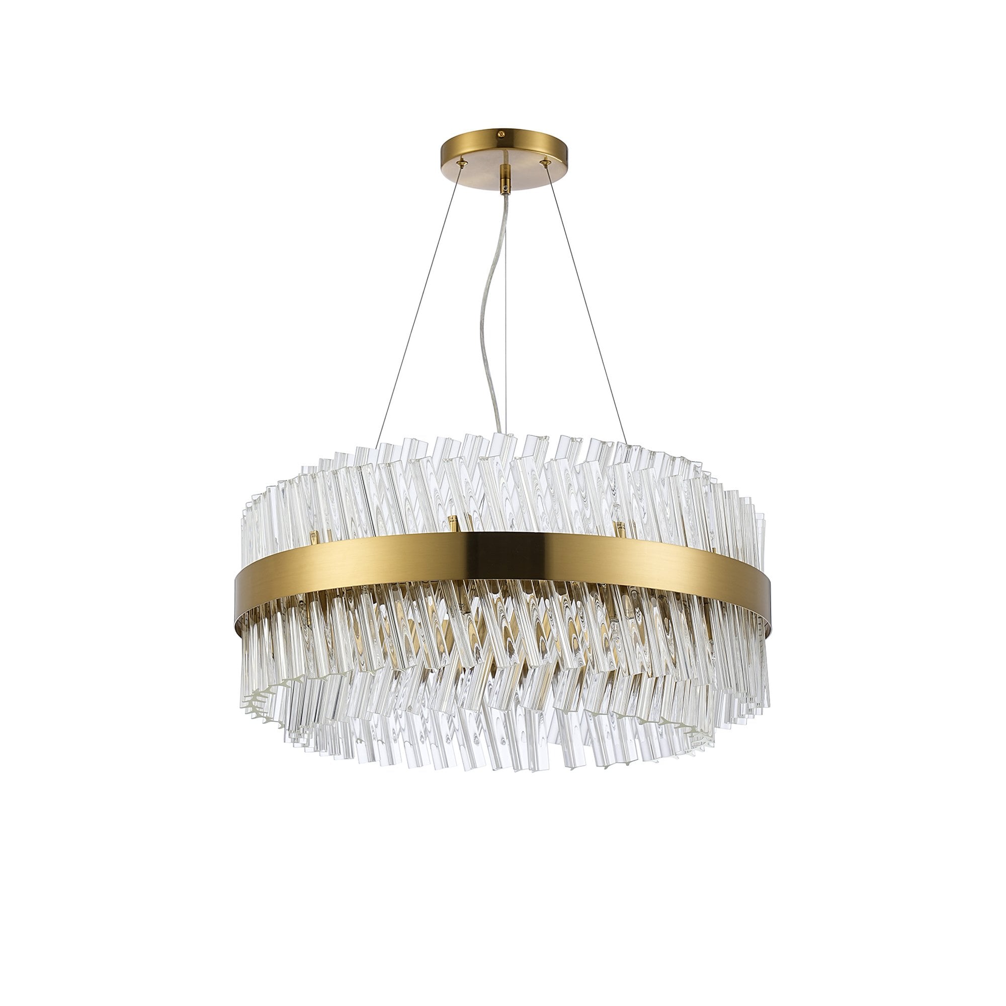 NL9500BR/CL9 Kaffer 18 Light Round Pendant Brass Clear