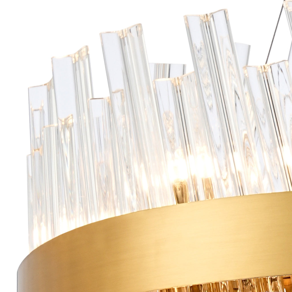 NL9500BR/CL9 Kaffer 18 Light Round Pendant Brass Clear