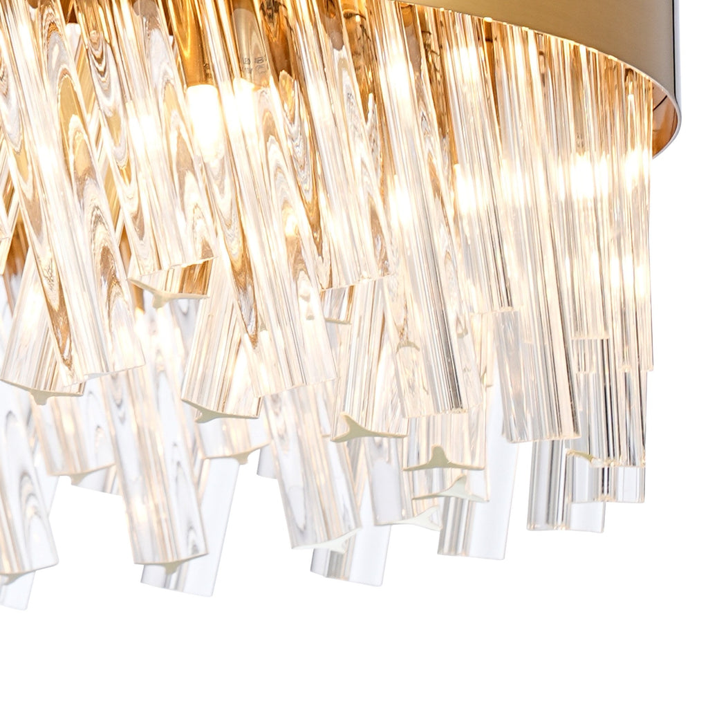 NL9500BR/CL9 Kaffer 18 Light Round Pendant Brass Clear