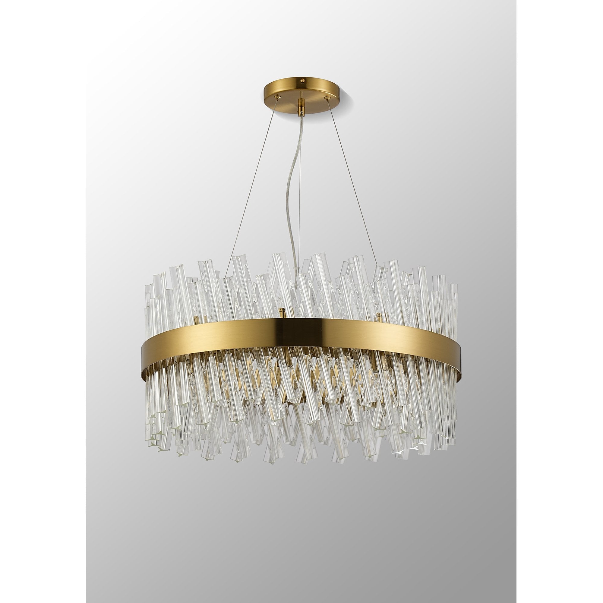 NL9500BR/CL9 Kaffer 18 Light Round Pendant Brass Clear