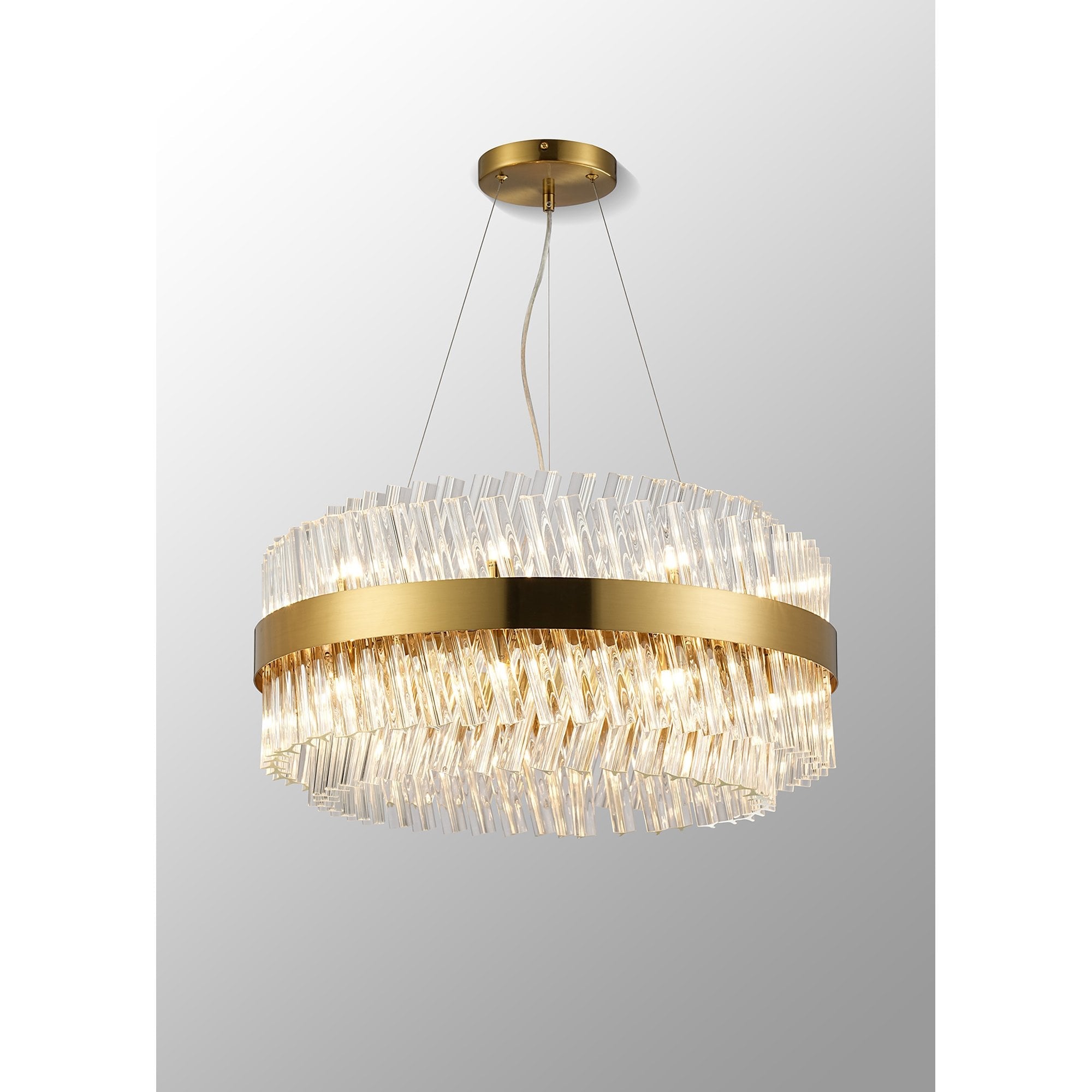 NL9500BR/CL9 Kaffer 18 Light Round Pendant Brass Clear
