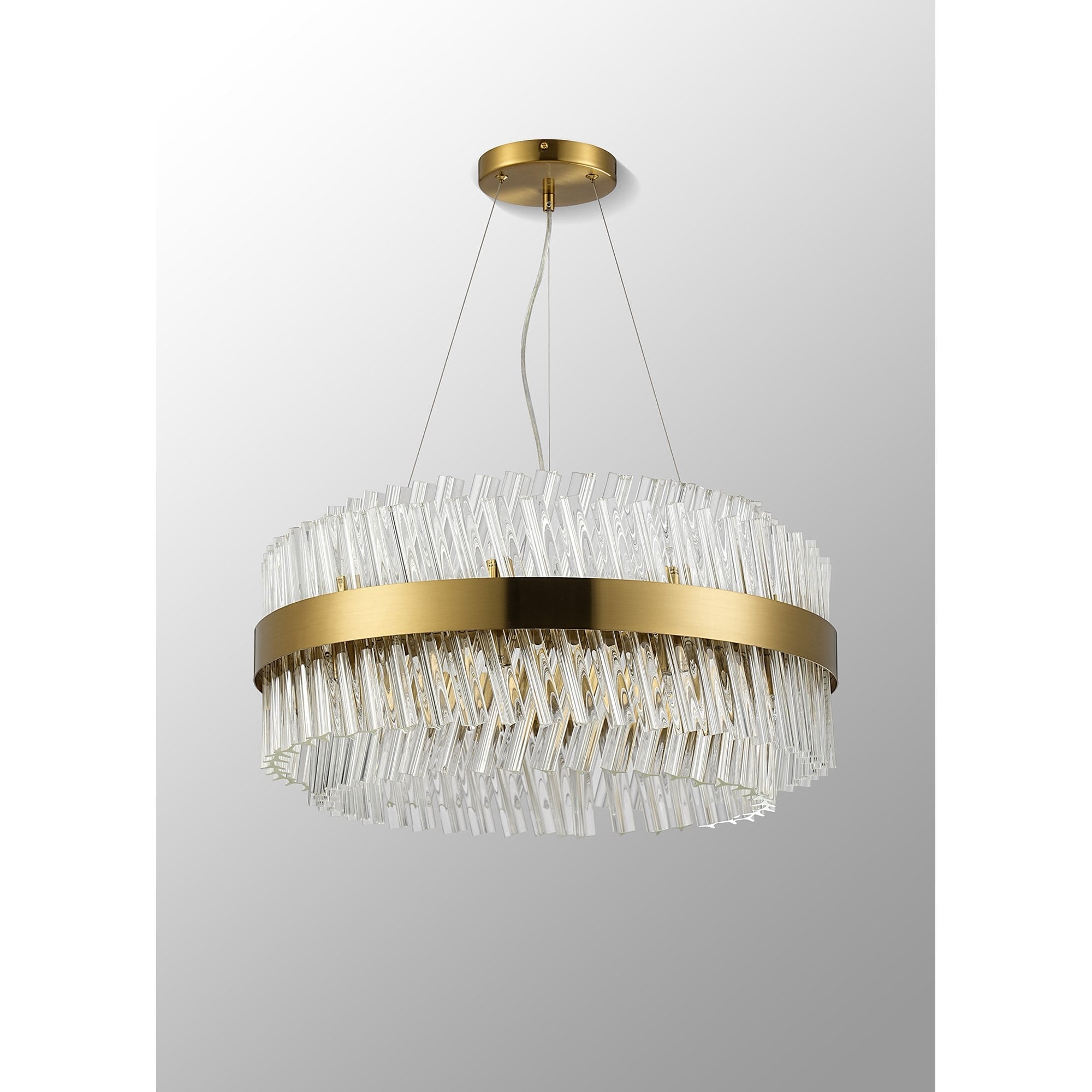 NL9500BR/CL9 Kaffer 18 Light Round Pendant Brass Clear
