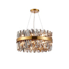NL9500BR/SM9 Kaffer 18 Light Round Pendant Brass Smoke