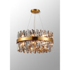 NL9500BR/SM9 Kaffer 18 Light Round Pendant Brass Smoke
