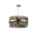 NL9500BR/SM9 Kaffer 18 Light Round Pendant Brass Smoke