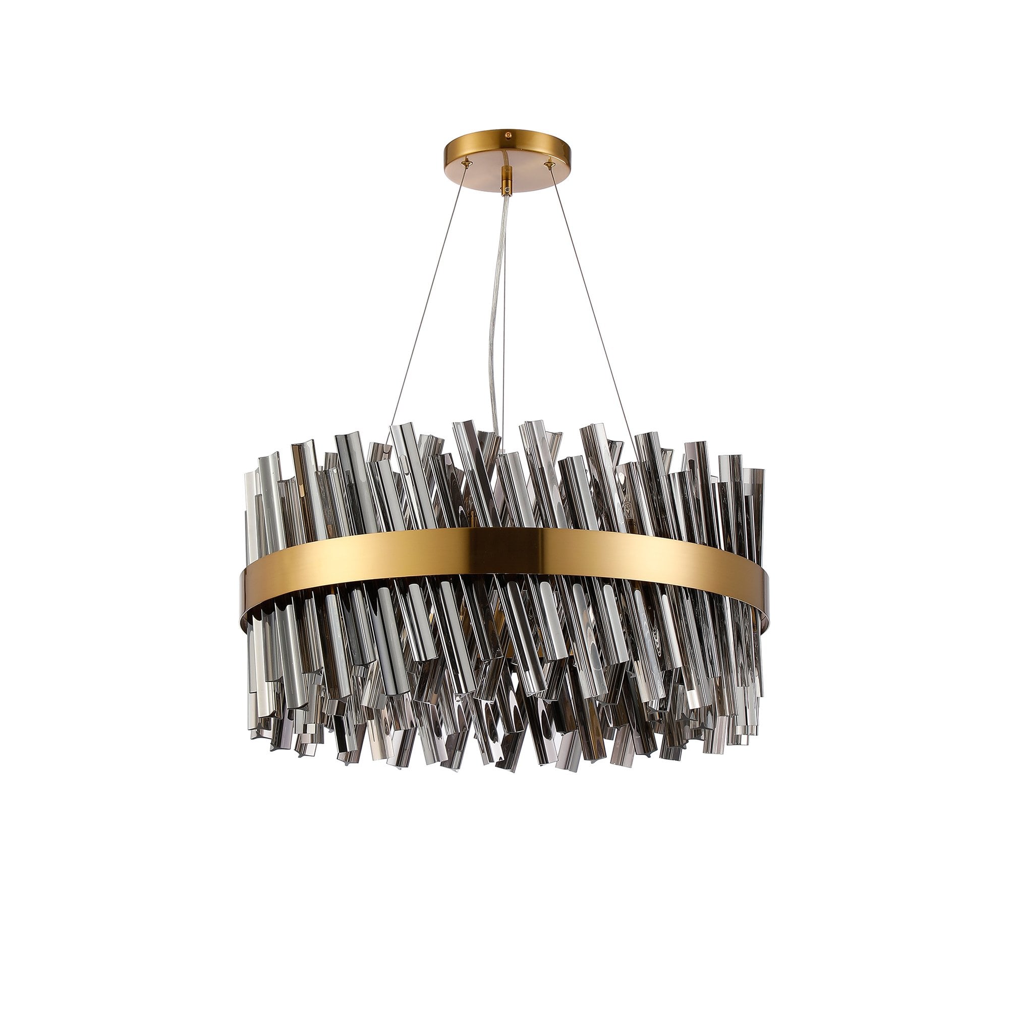 NL9500BR/SM9 Kaffer 18 Light Round Pendant Brass Smoke