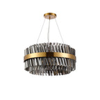 NL9500BR/SM9 Kaffer 18 Light Round Pendant Brass Smoke