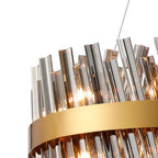 NL9500BR/SM9 Kaffer 18 Light Round Pendant Brass Smoke