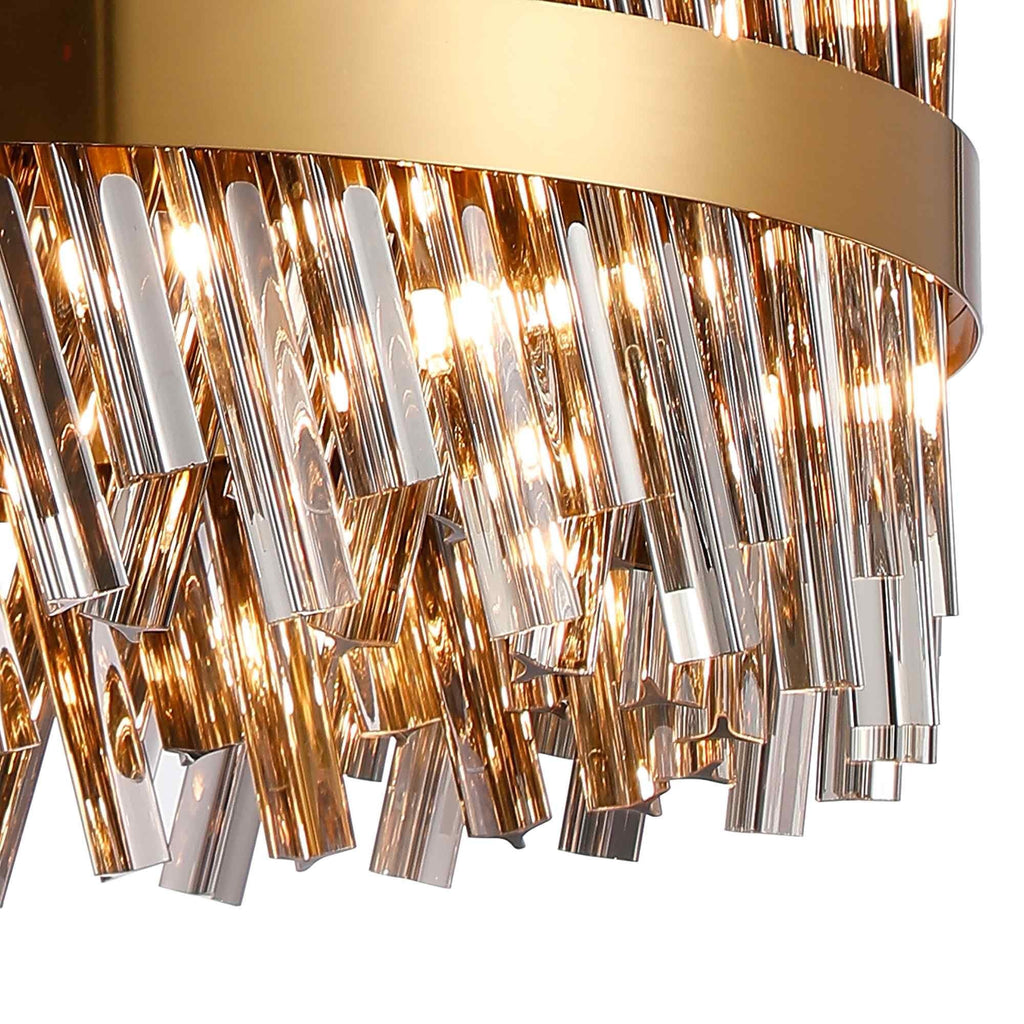 NL9500BR/SM9 Kaffer 18 Light Round Pendant Brass Smoke