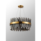 NL9500BR/SM9 Kaffer 18 Light Round Pendant Brass Smoke