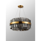 NL9500BR/SM9 Kaffer 18 Light Round Pendant Brass Smoke