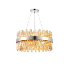 NL9500PN/AM9 Kaffer 18 Light Round Pendant Polished Nickel Amber