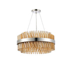 NL9500PN/AM9 Kaffer 18 Light Round Pendant Polished Nickel Amber
