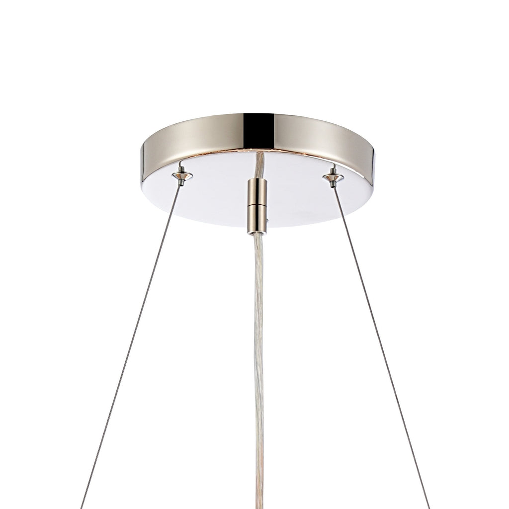NL9500PN/AM9 Kaffer 18 Light Round Pendant Polished Nickel Amber