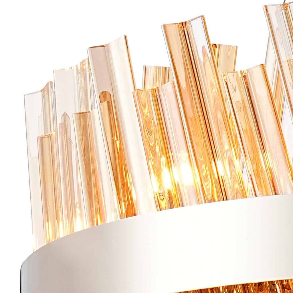 NL9500PN/AM9 Kaffer 18 Light Round Pendant Polished Nickel Amber