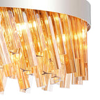 NL9500PN/AM9 Kaffer 18 Light Round Pendant Polished Nickel Amber