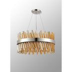 NL9500PN/AM9 Kaffer 18 Light Round Pendant Polished Nickel Amber
