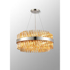 NL9500PN/AM9 Kaffer 18 Light Round Pendant Polished Nickel Amber