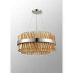 NL9500PN/AM9 Kaffer 18 Light Round Pendant Polished Nickel Amber
