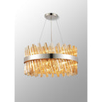 NL9500PN/AM9 Kaffer 18 Light Round Pendant Polished Nickel Amber