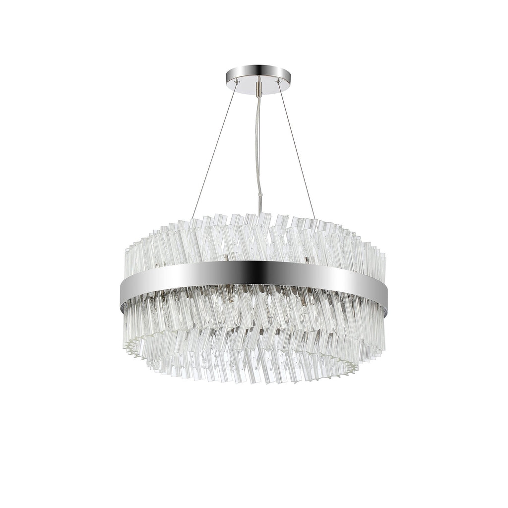 NL9500PN/CL9 Kaffer 18 Light Round Pendant Polished Nickel Clear