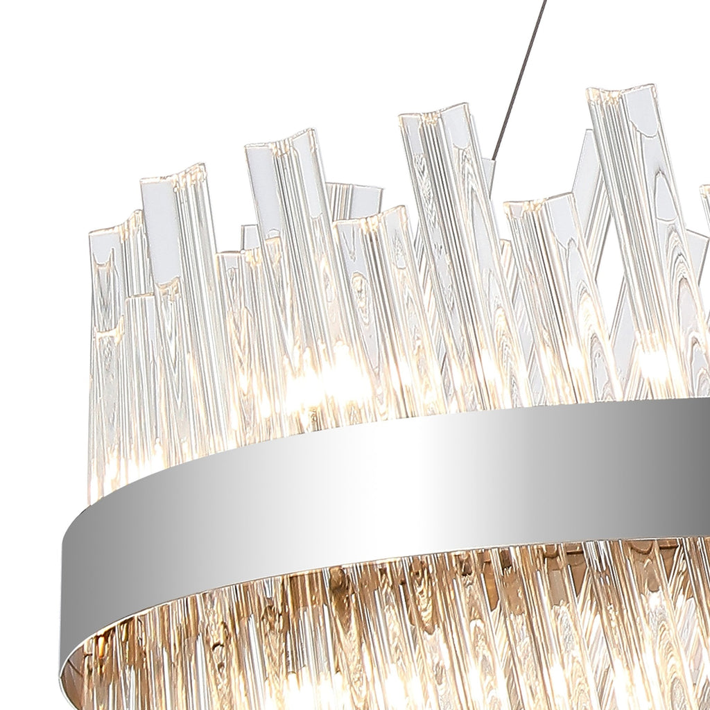 NL9500PN/CL9 Kaffer 18 Light Round Pendant Polished Nickel Clear