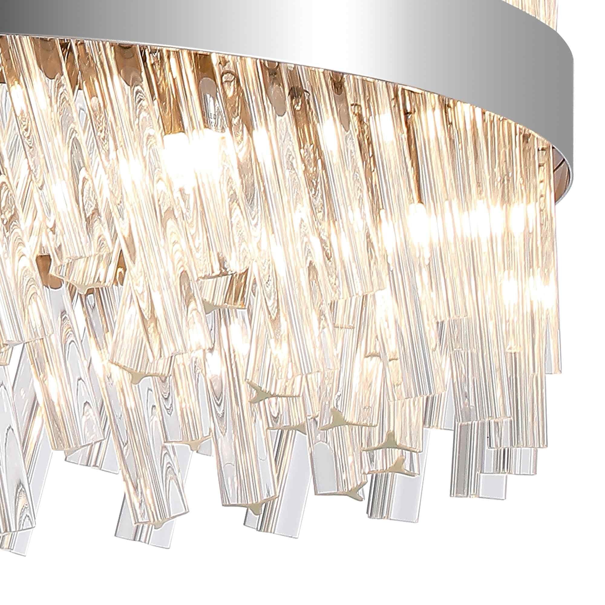 NL9500PN/CL9 Kaffer 18 Light Round Pendant Polished Nickel Clear