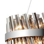 NL9500PN/SM9 Kaffer 18 Light Round Pendant Polished Nickel Smoke
