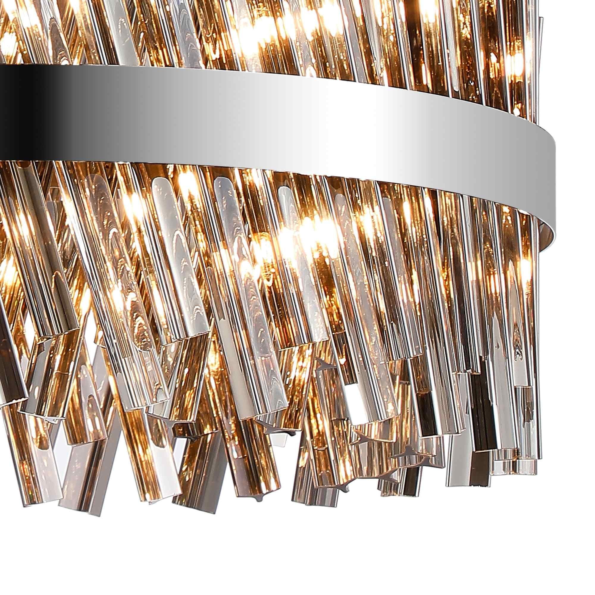 NL9500PN/SM9 Kaffer 18 Light Round Pendant Polished Nickel Smoke