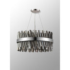 NL9500PN/SM9 Kaffer 18 Light Round Pendant Polished Nickel Smoke