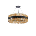 NL9502BL/AM9 Kaffer 24 Light Round Pendant Satin Black Amber