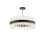 NL9502BL/CL9 Kaffer 24 Light Round Pendant Satin Black Clear