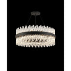 NL9502BL/CL9 Kaffer 24 Light Round Pendant Satin Black Clear