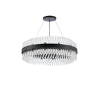 NL9502BL/CL9 Kaffer 24 Light Round Pendant Satin Black Clear